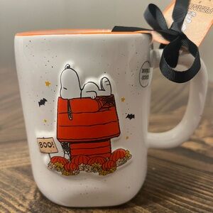 Rae Dunn White and Orange Snoopy Halloween Mug